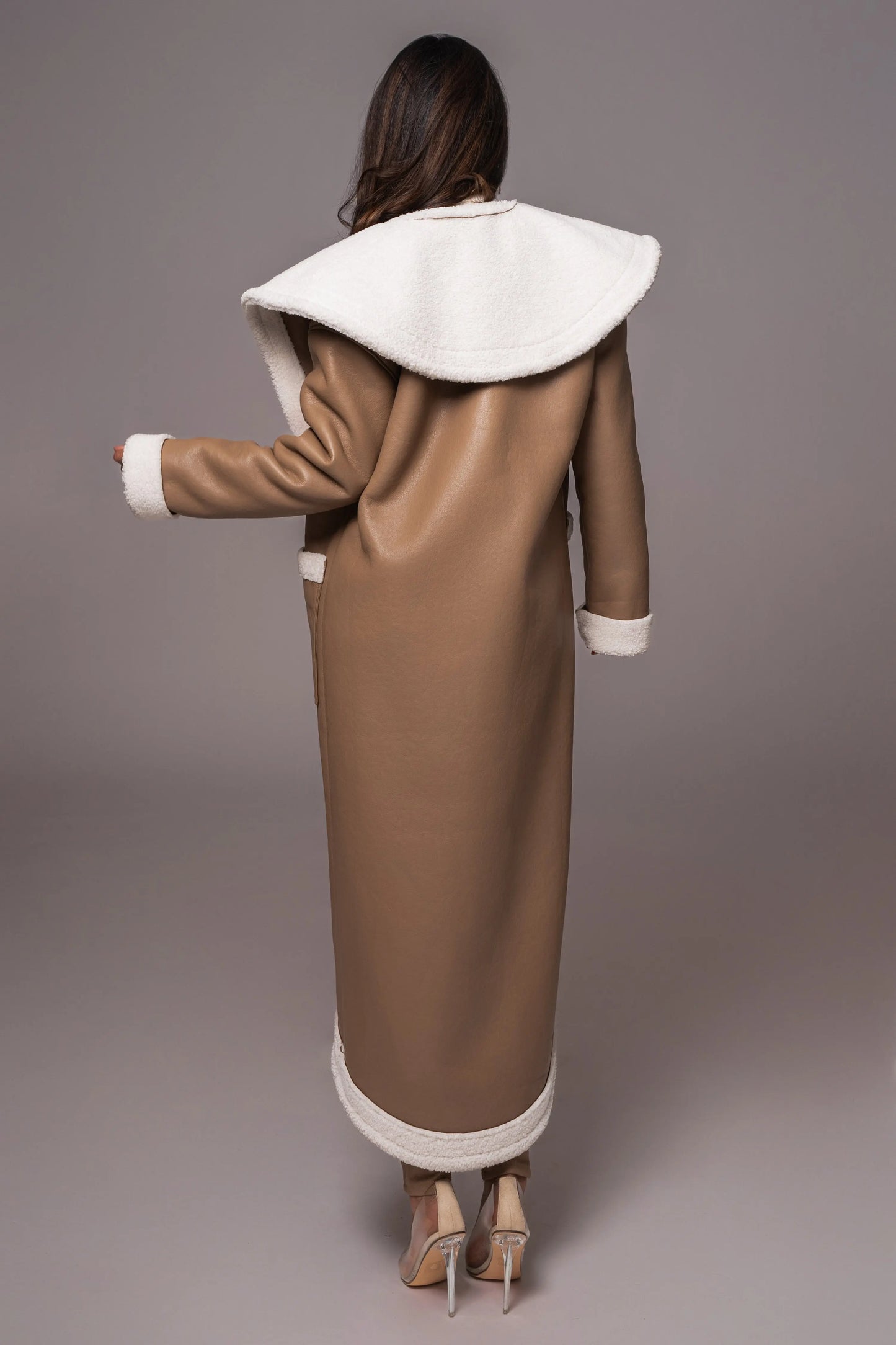 Tan Jaida Reversible Teddy Coat JLUXLABEL
