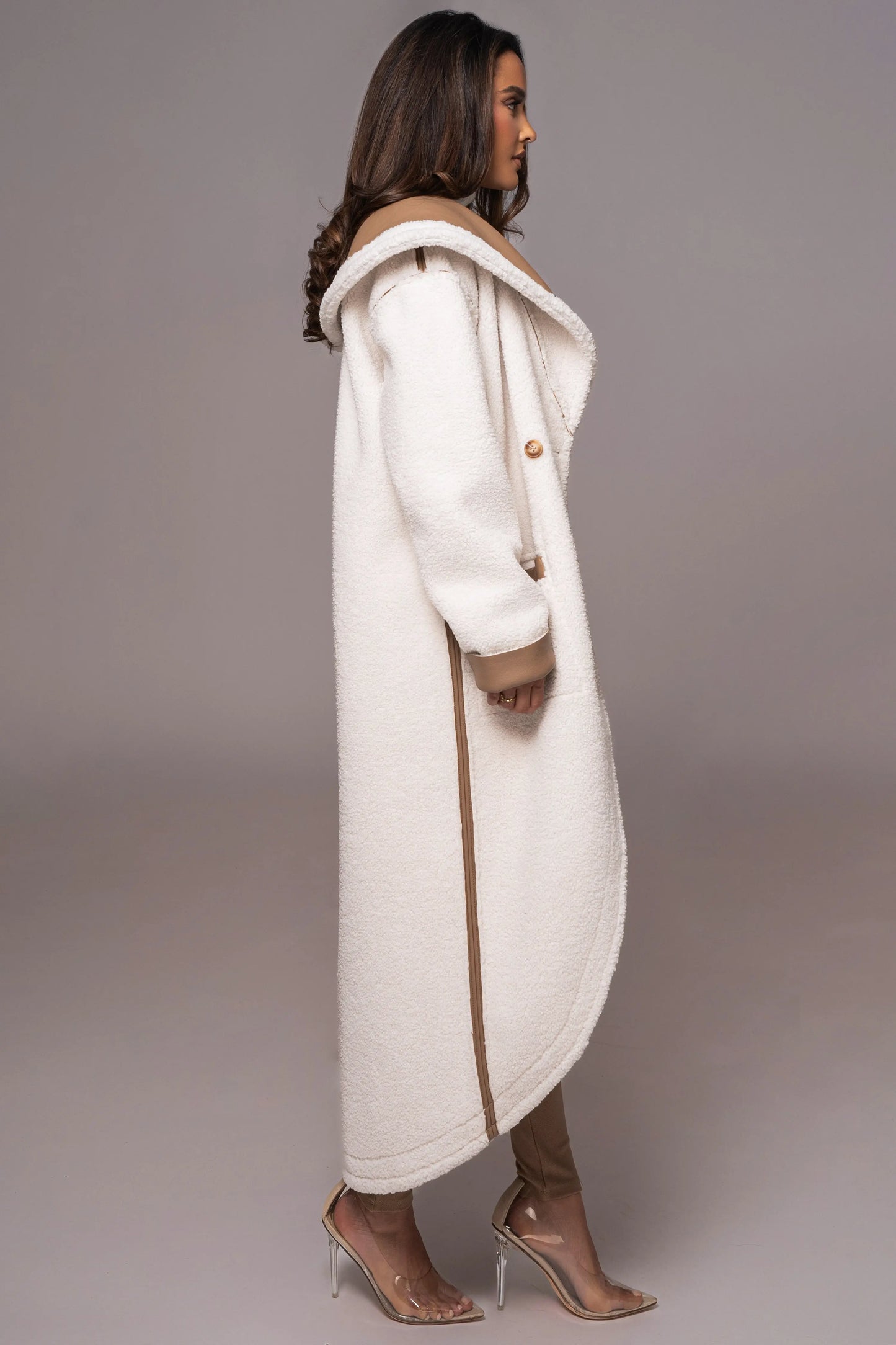 Tan Jaida Reversible Teddy Coat JLUXLABEL