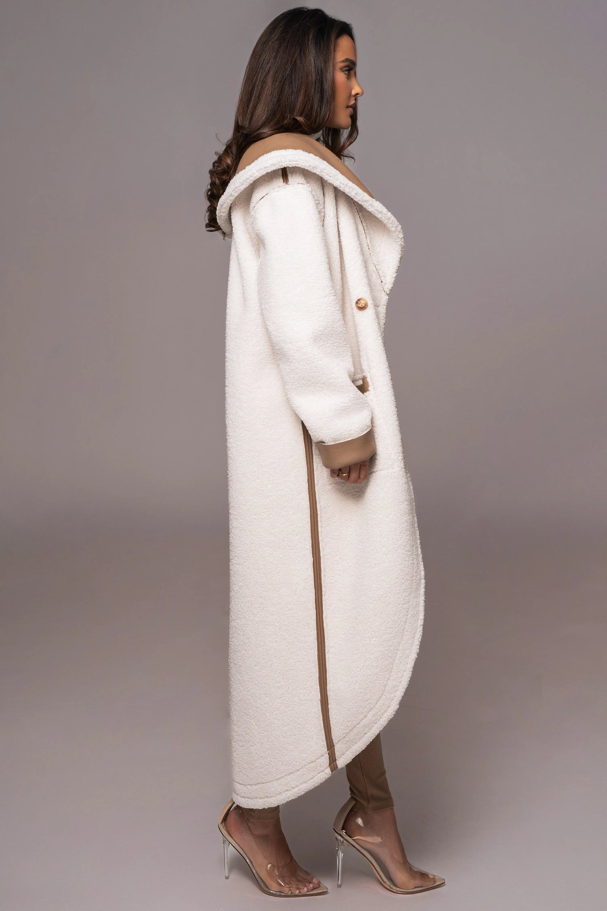 Tan Jaida Reversible Teddy Coat JLUXLABEL