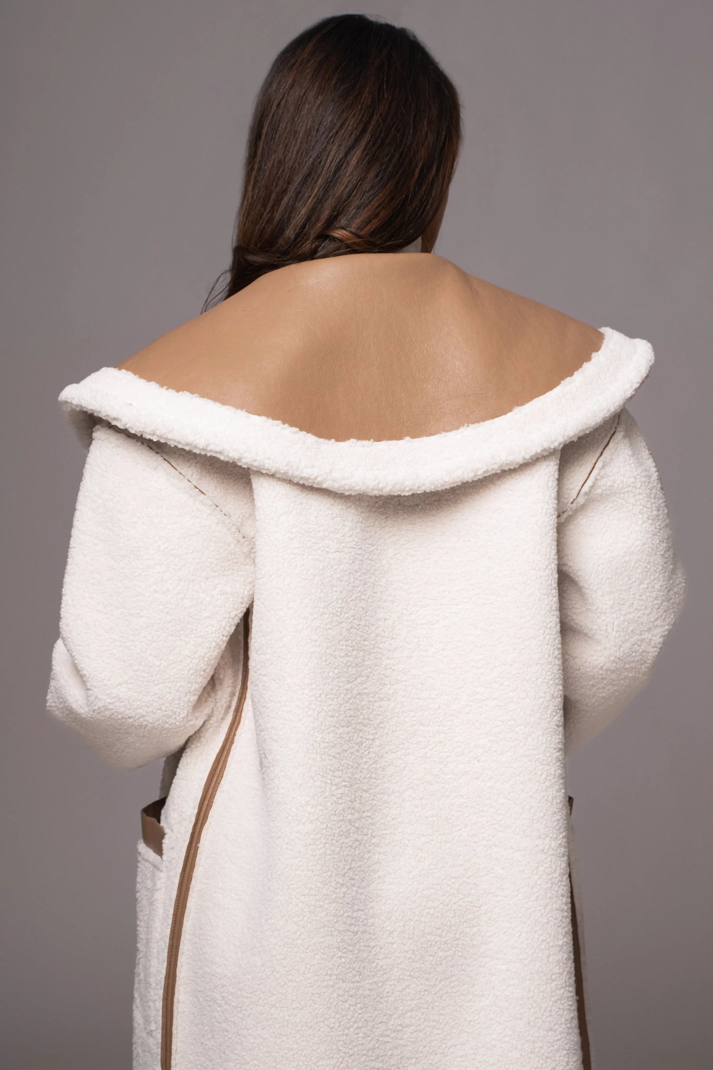 Tan Jaida Reversible Teddy Coat JLUXLABEL