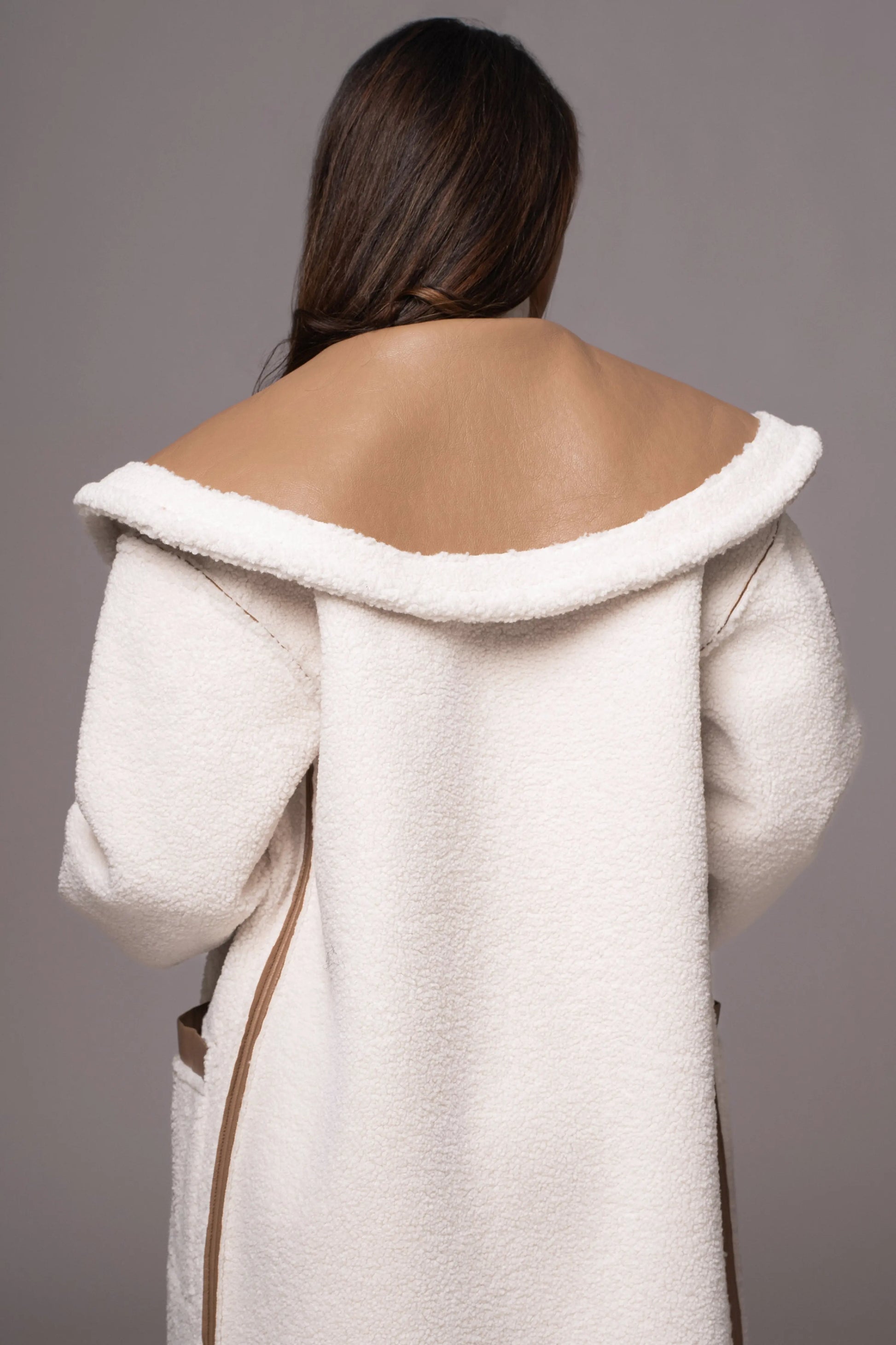 Tan Jaida Reversible Teddy Coat JLUXLABEL