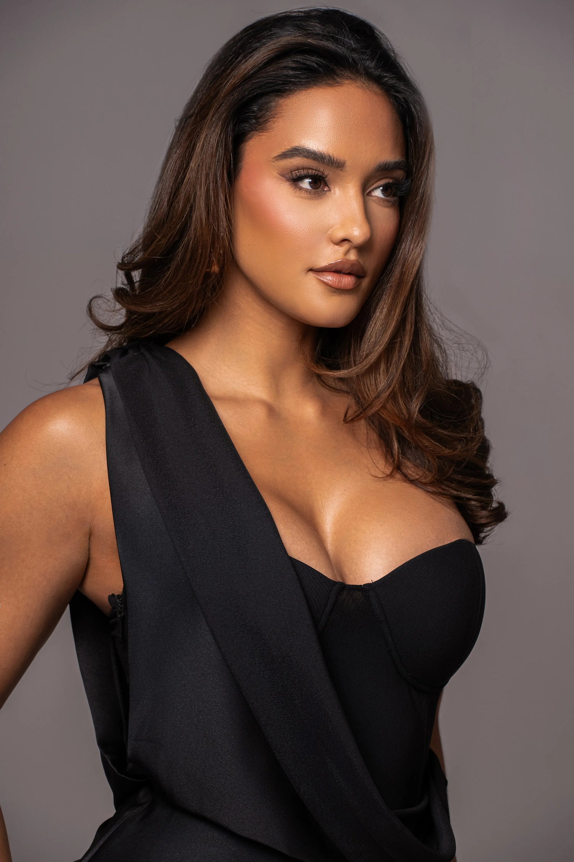 Black KRISTIANA SLIT DRESS JLUXLABEL