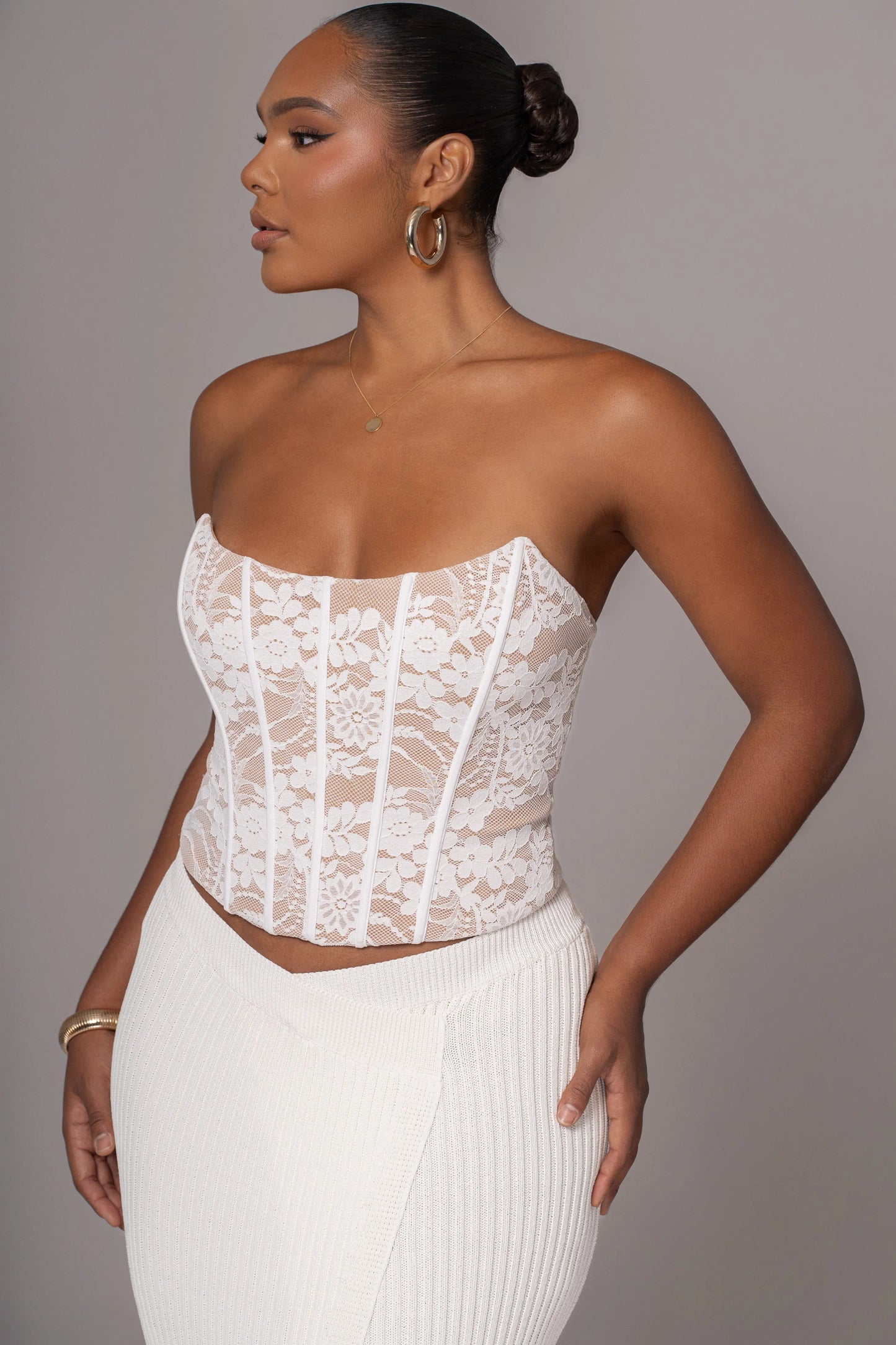 White Rosemere Lace Top JLUXLABEL