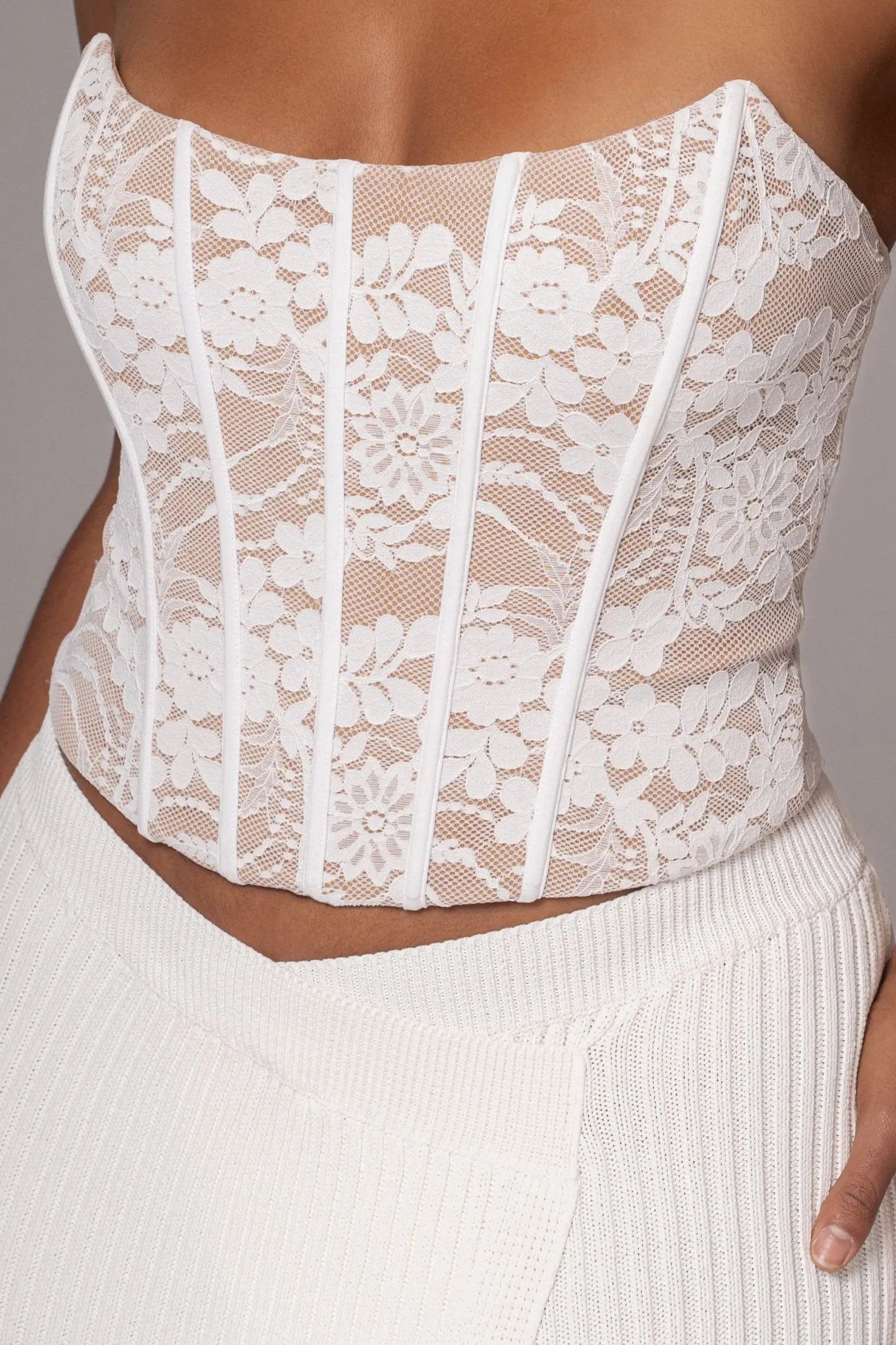 White Rosemere Lace Top JLUXLABEL