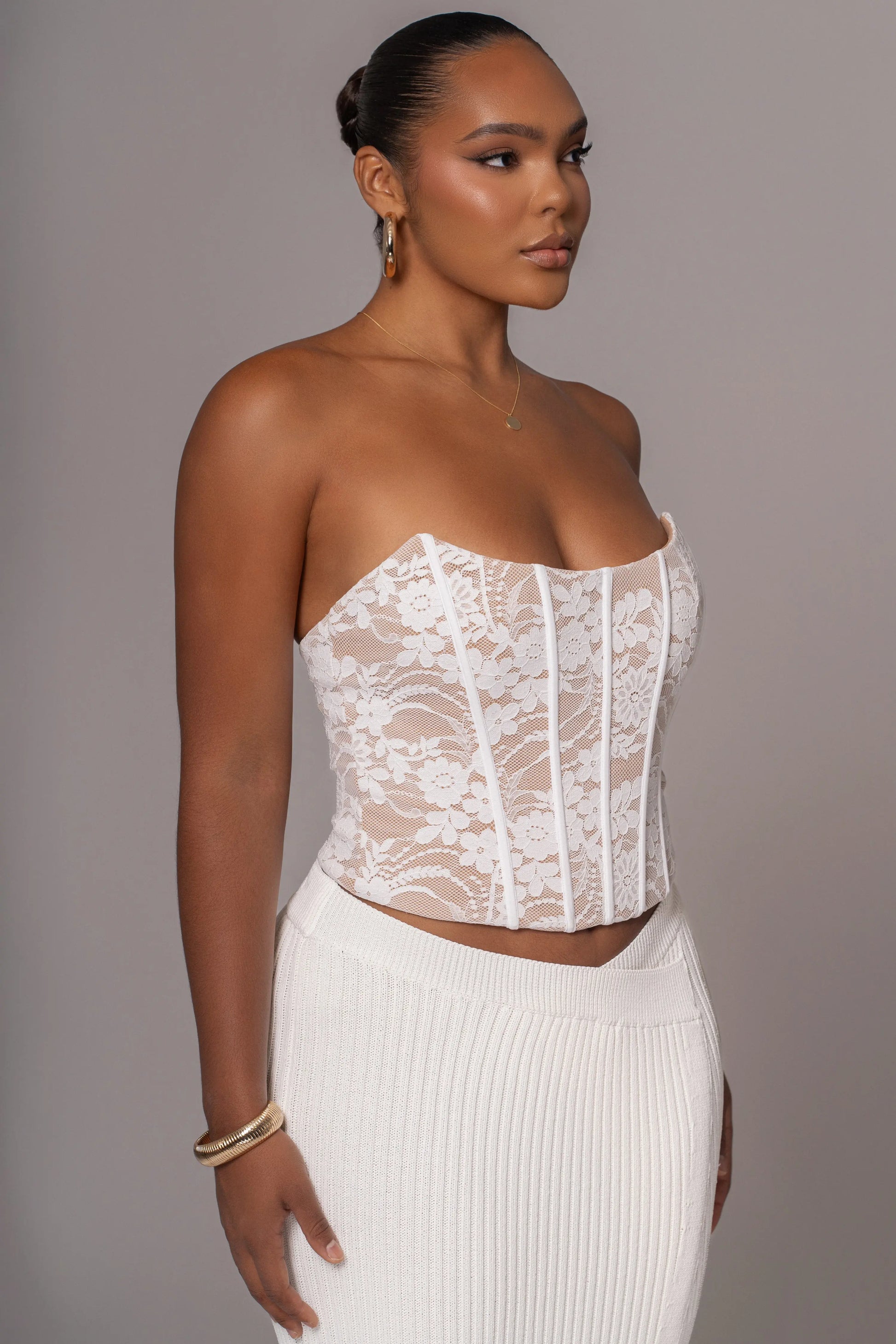White Rosemere Lace Top JLUXLABEL