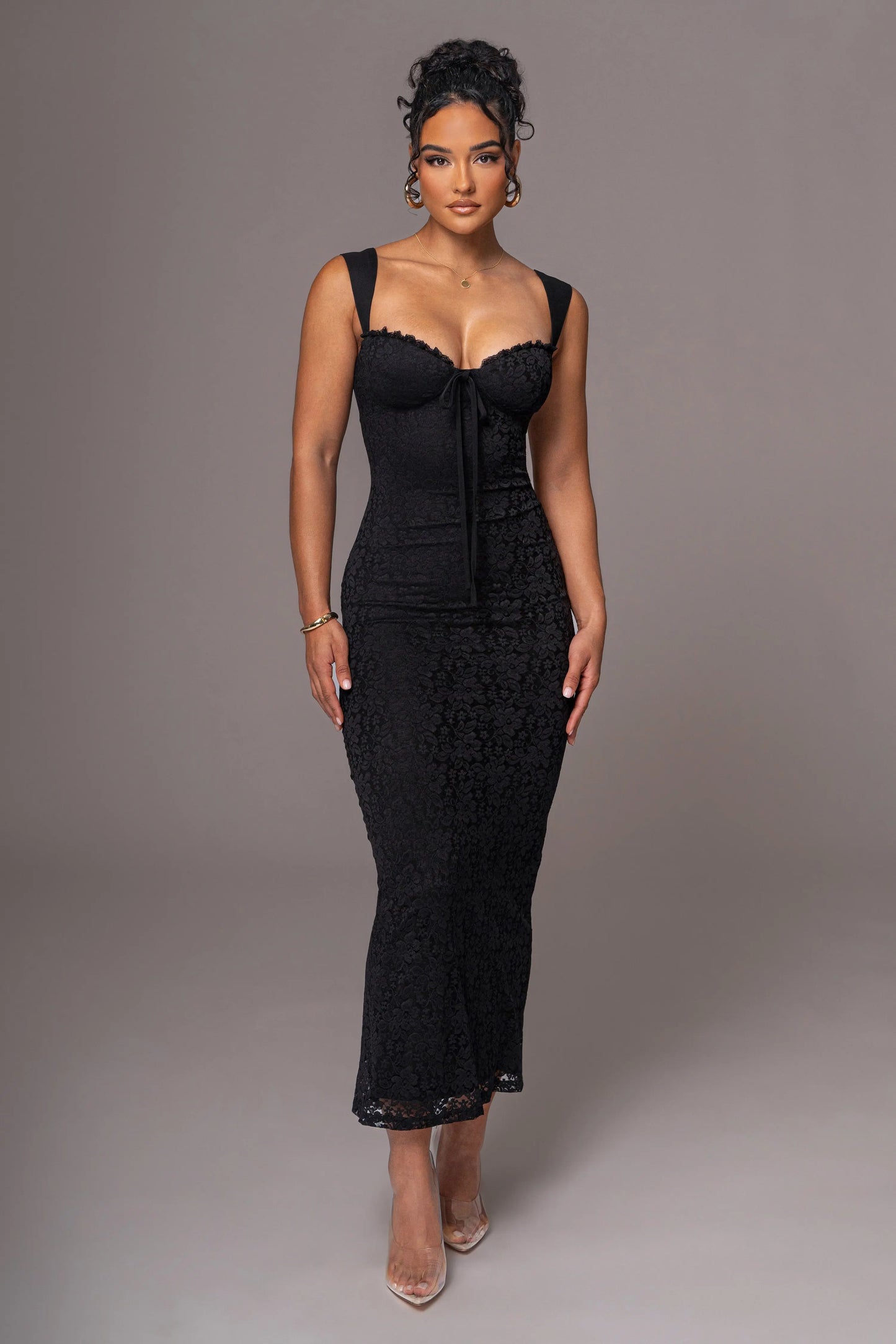 Black Sweet Affection Lace Maxi Dress JLUXLABEL