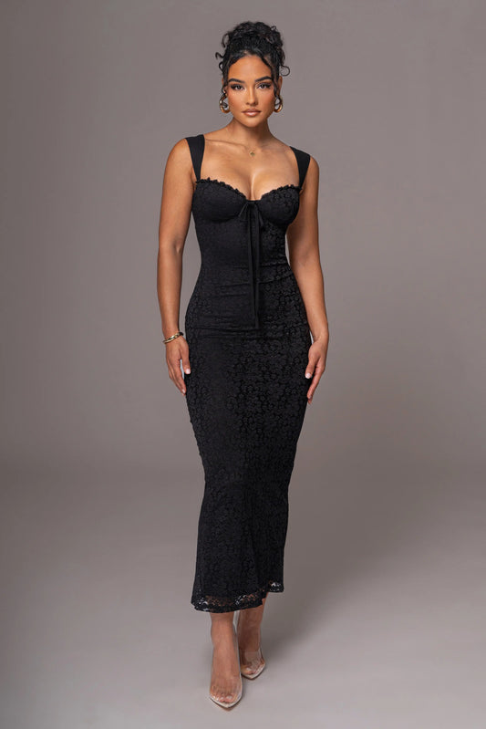 Black Sweet Affection Lace Maxi Dress JLUXLABEL