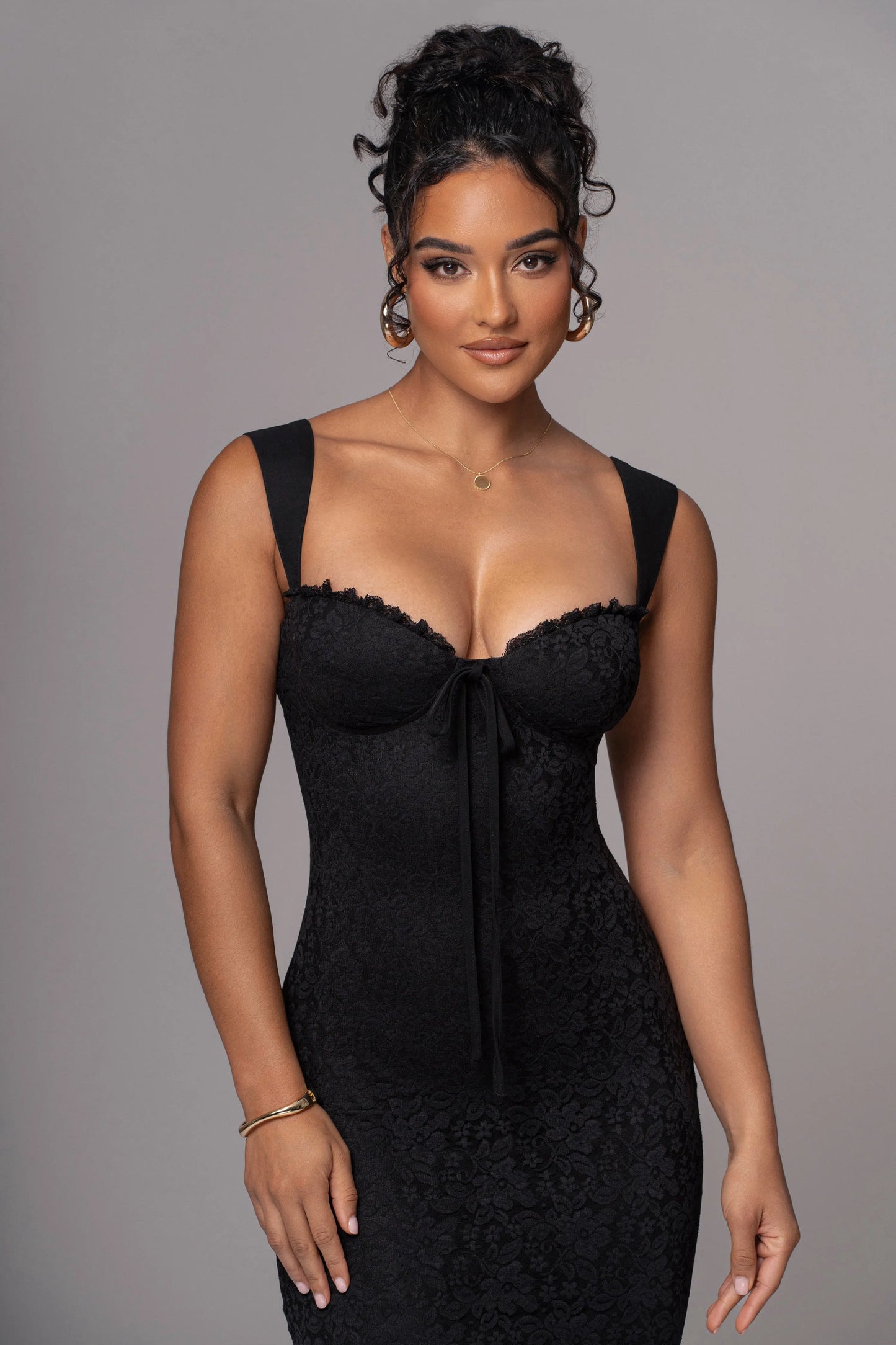 Black Sweet Affection Lace Maxi Dress JLUXLABEL
