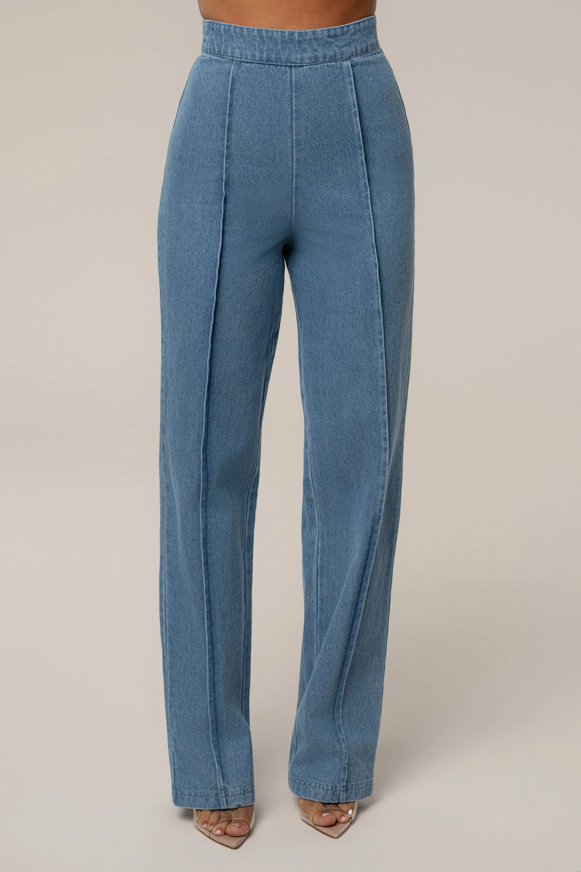 Medium Wash Stay Sharp Denim Trouser JLUXLABEL