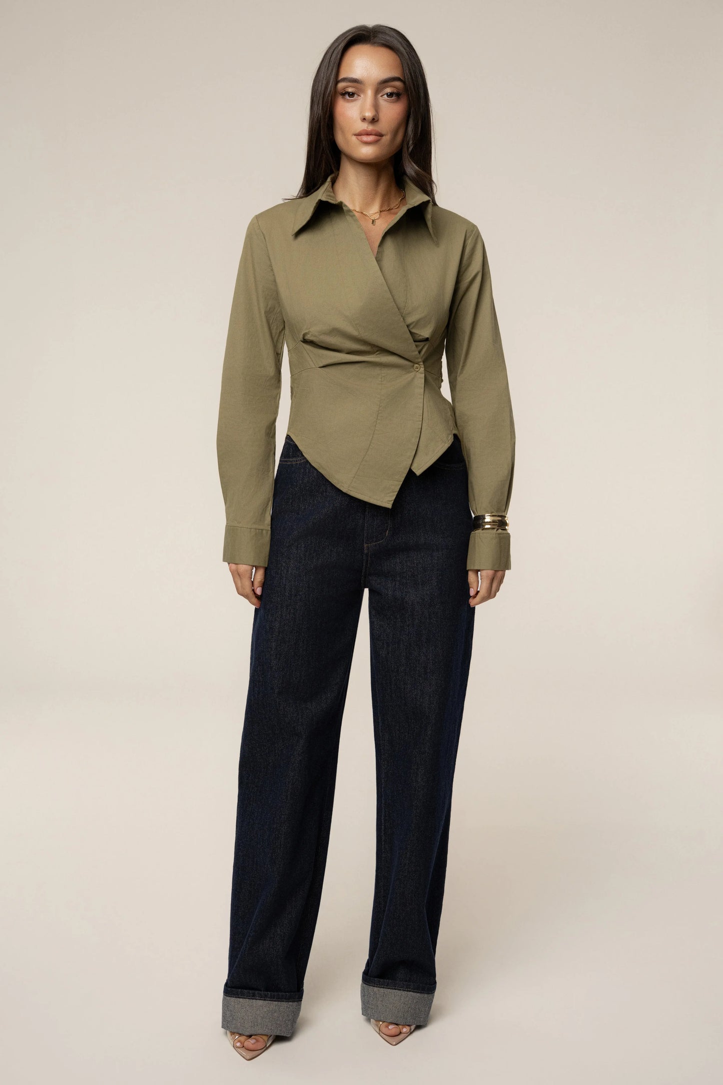 Olive  Sculpt And Form Blouse JLUXLABEL