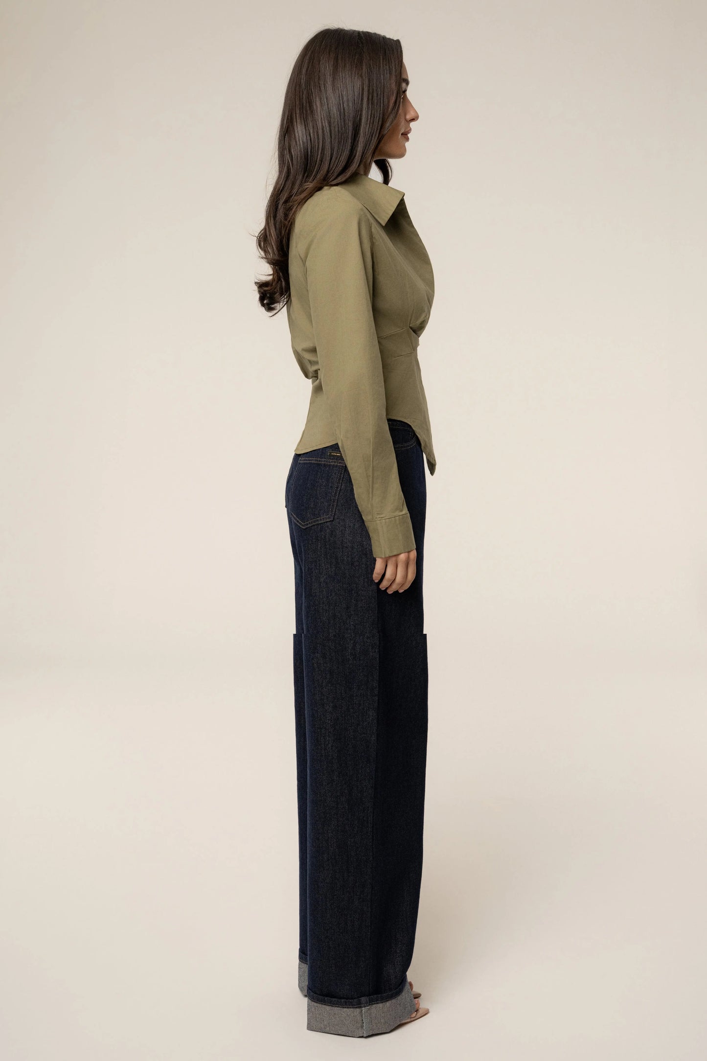 Olive  Sculpt And Form Blouse JLUXLABEL