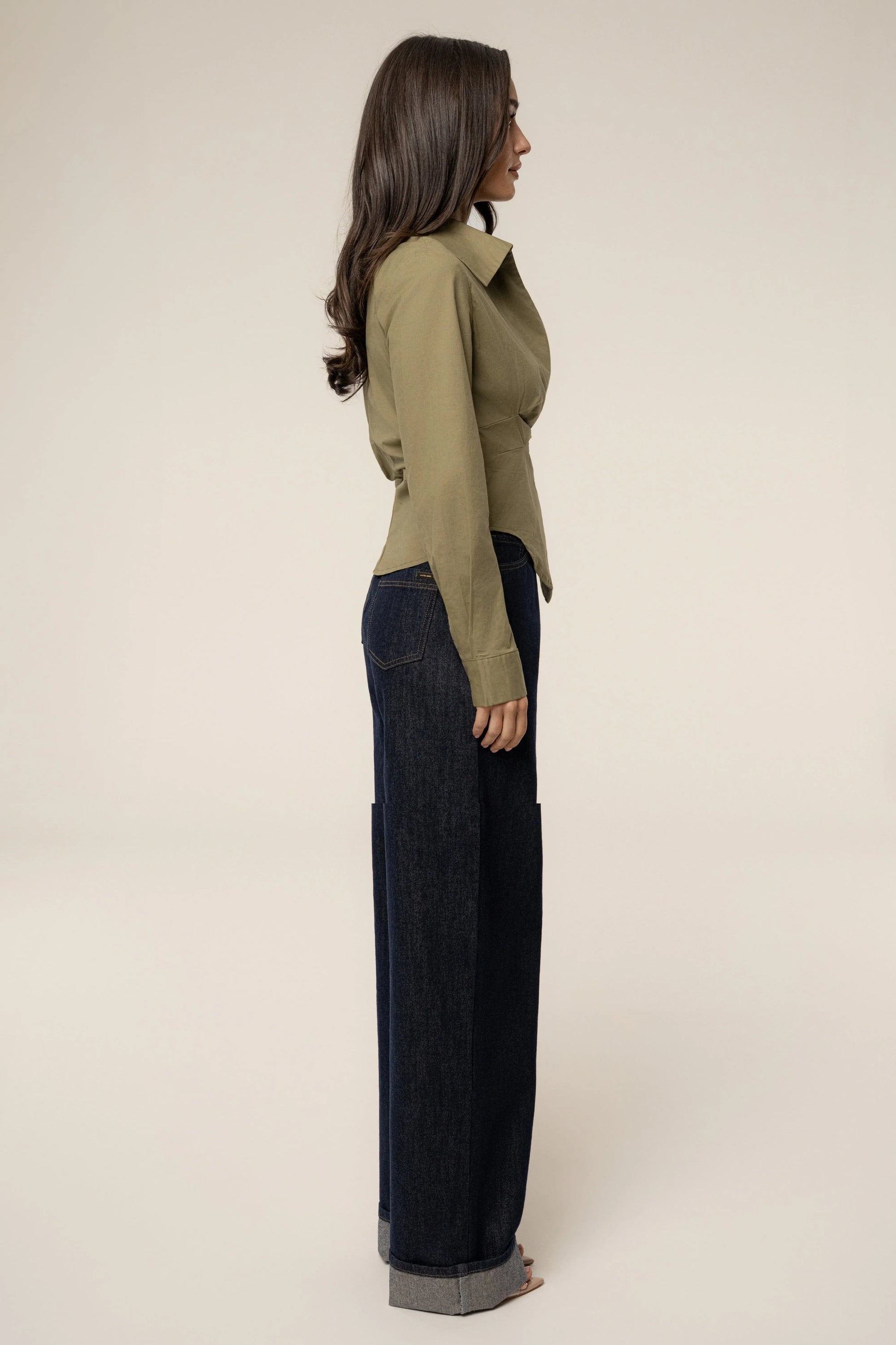 Olive  Sculpt And Form Blouse JLUXLABEL