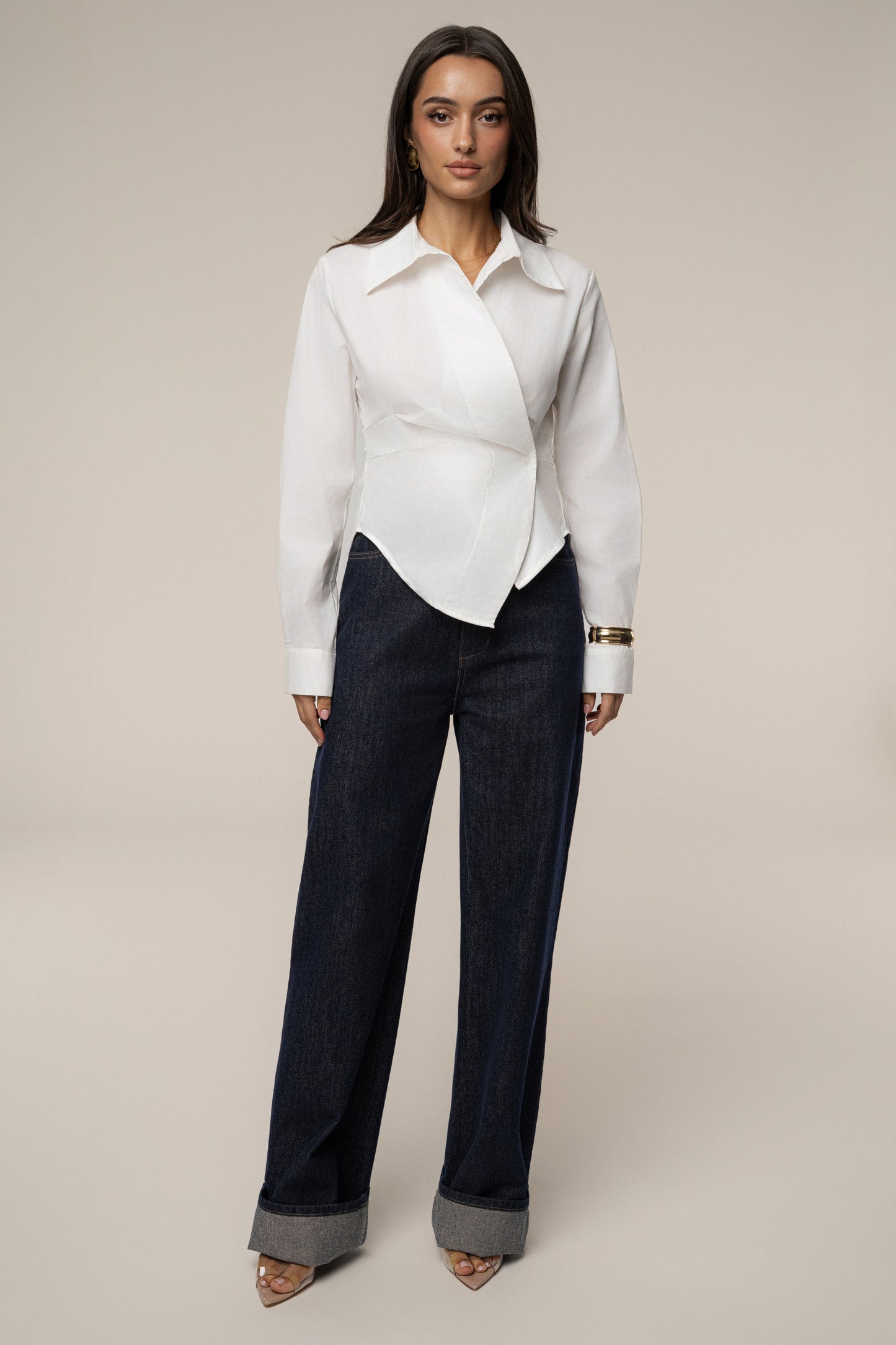 Ivory Sculpt And Form Blouse JLUXLABEL