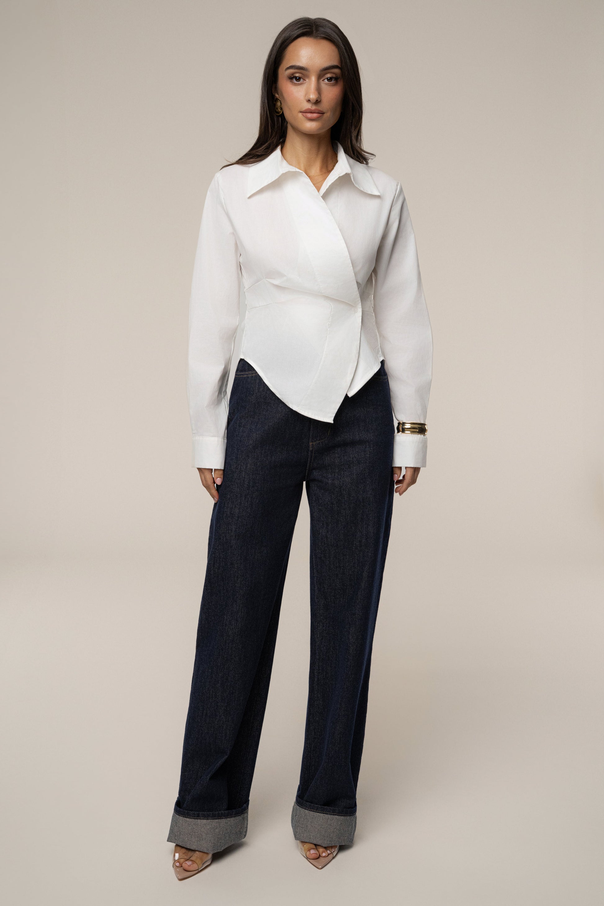 Ivory Sculpt And Form Blouse JLUXLABEL