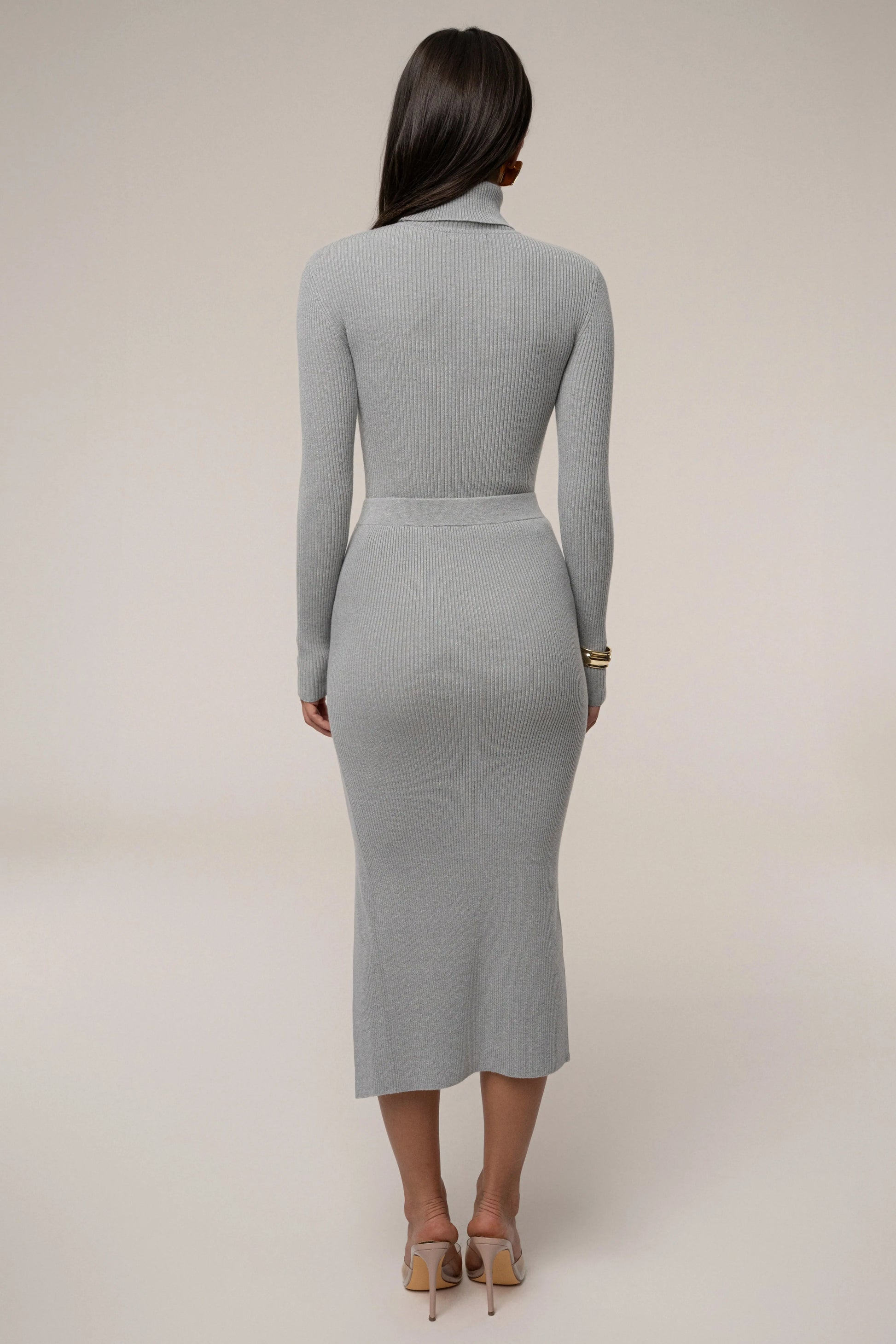 Heather Grey Arlett Turtleneck Bodysuit JLUXLABEL