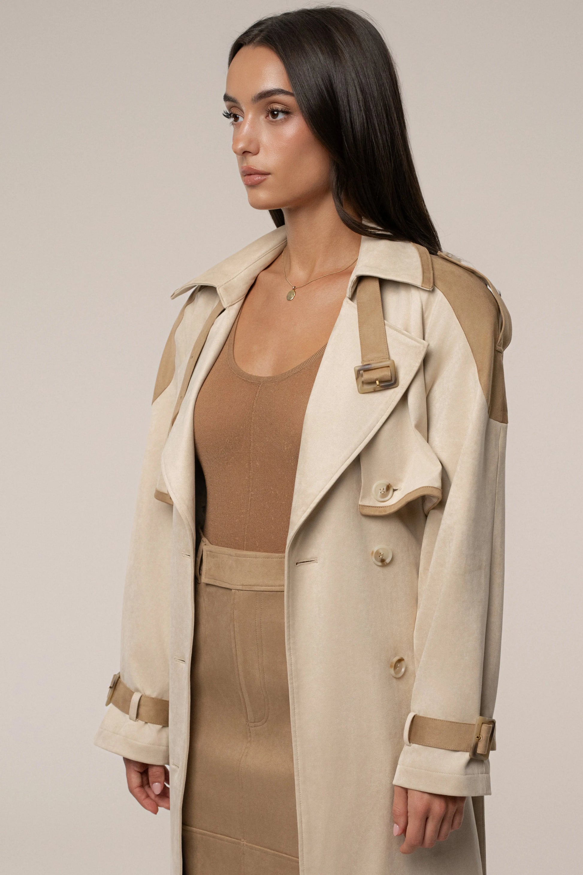 Tan Elite Suede Coat JLUXLABEL