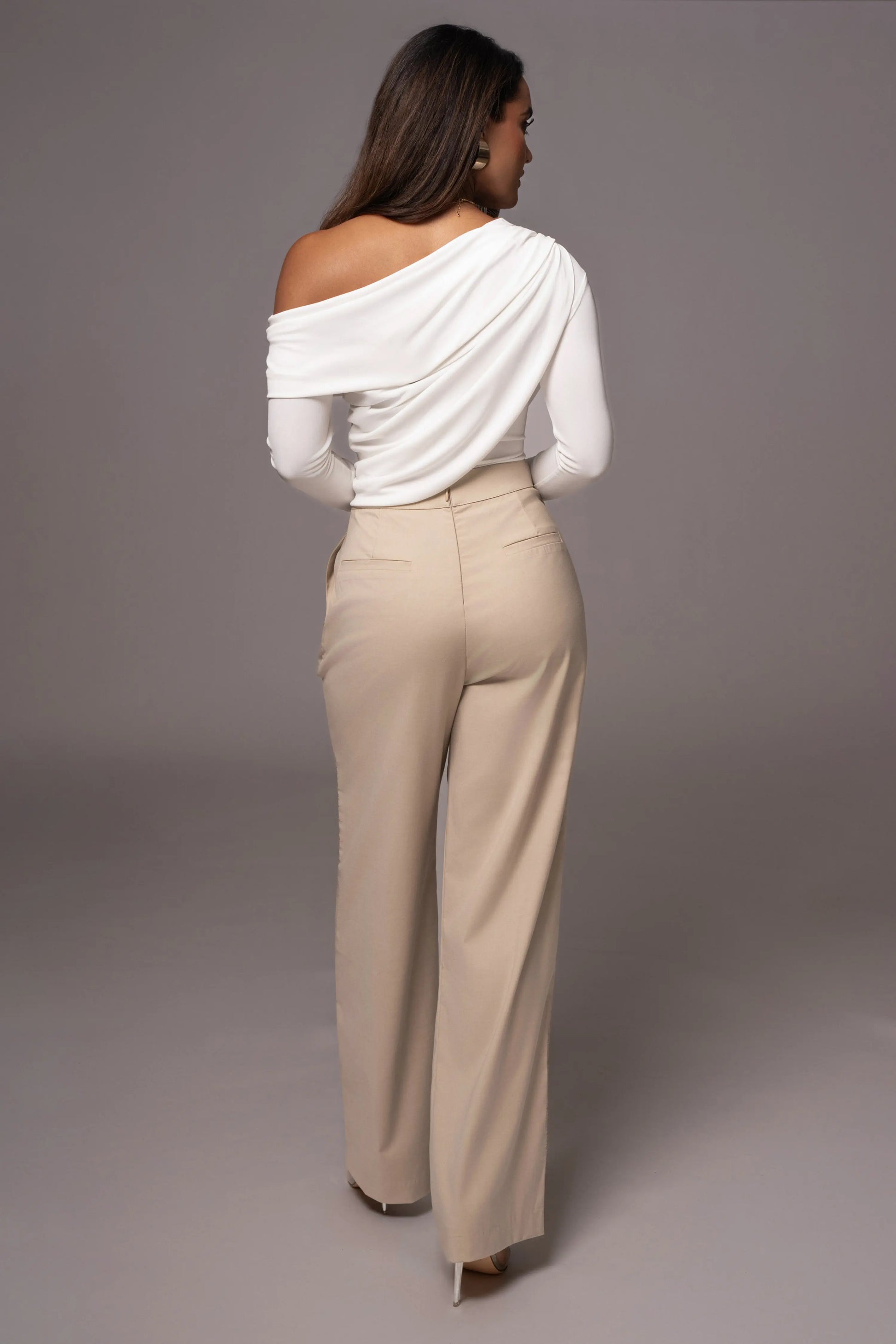 White Ultra High Neck Bodysuit JLUXLABEL