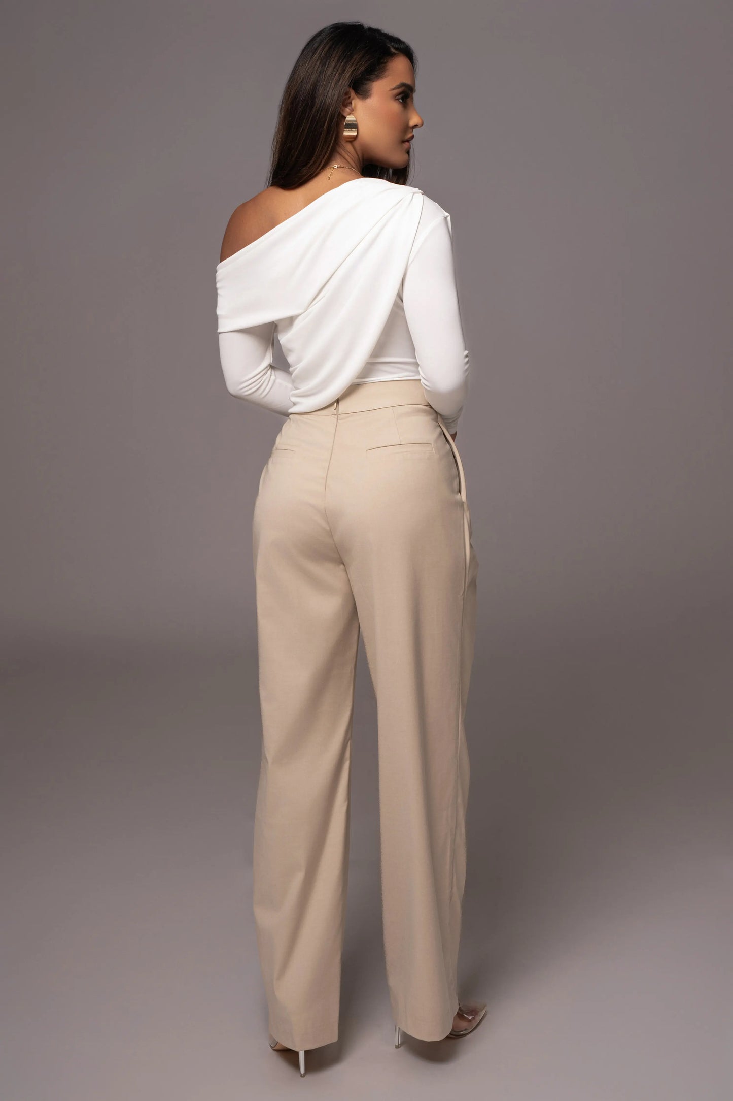 White Ultra High Neck Bodysuit JLUXLABEL