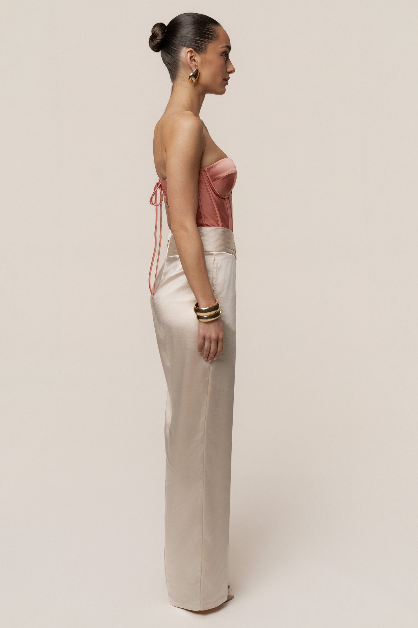 Salmon Adore Me Satin Corset JLUXLABEL