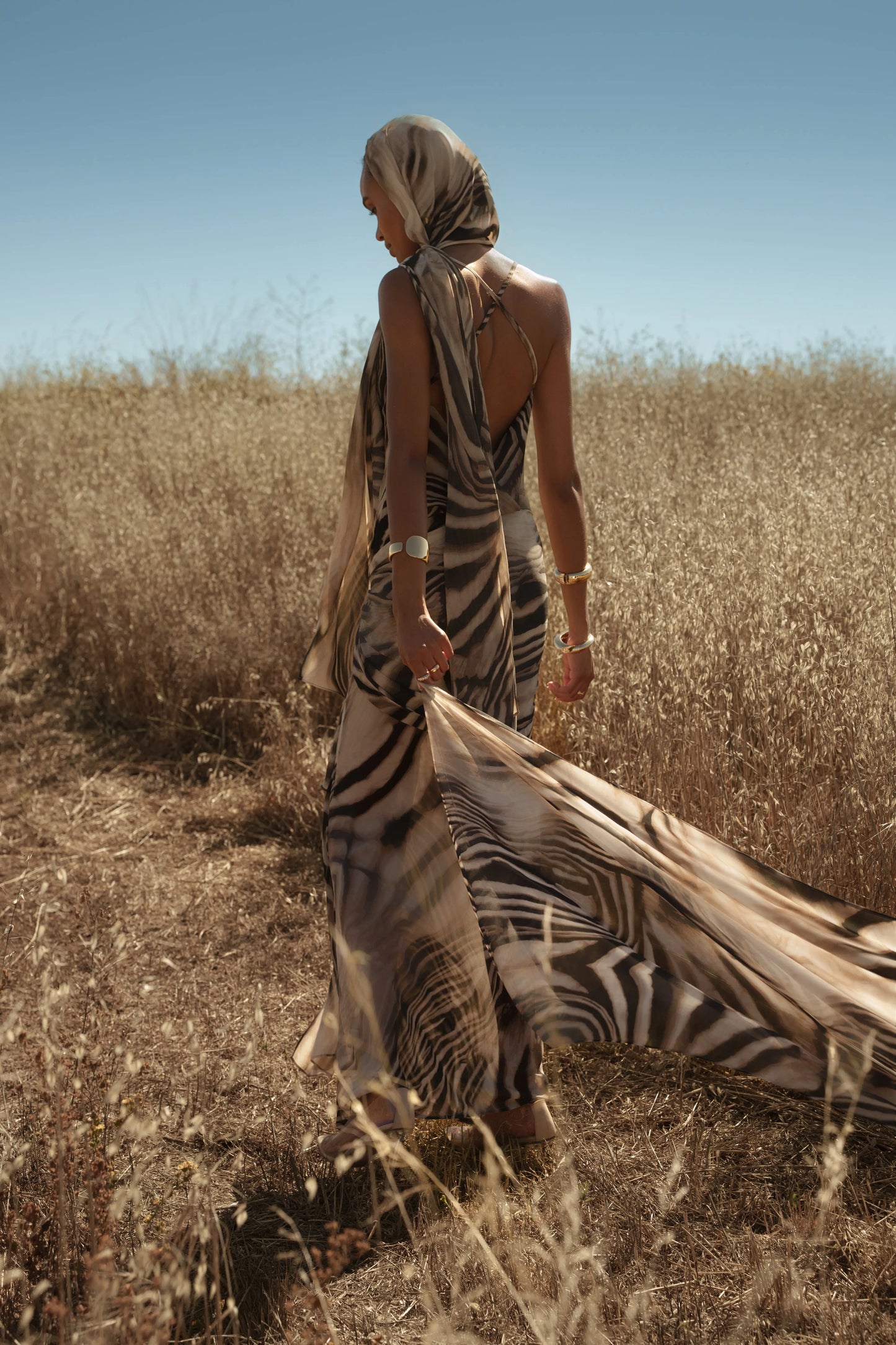 Brown Zebra Print Infinite Journey Maxi Dress JLUXLABEL