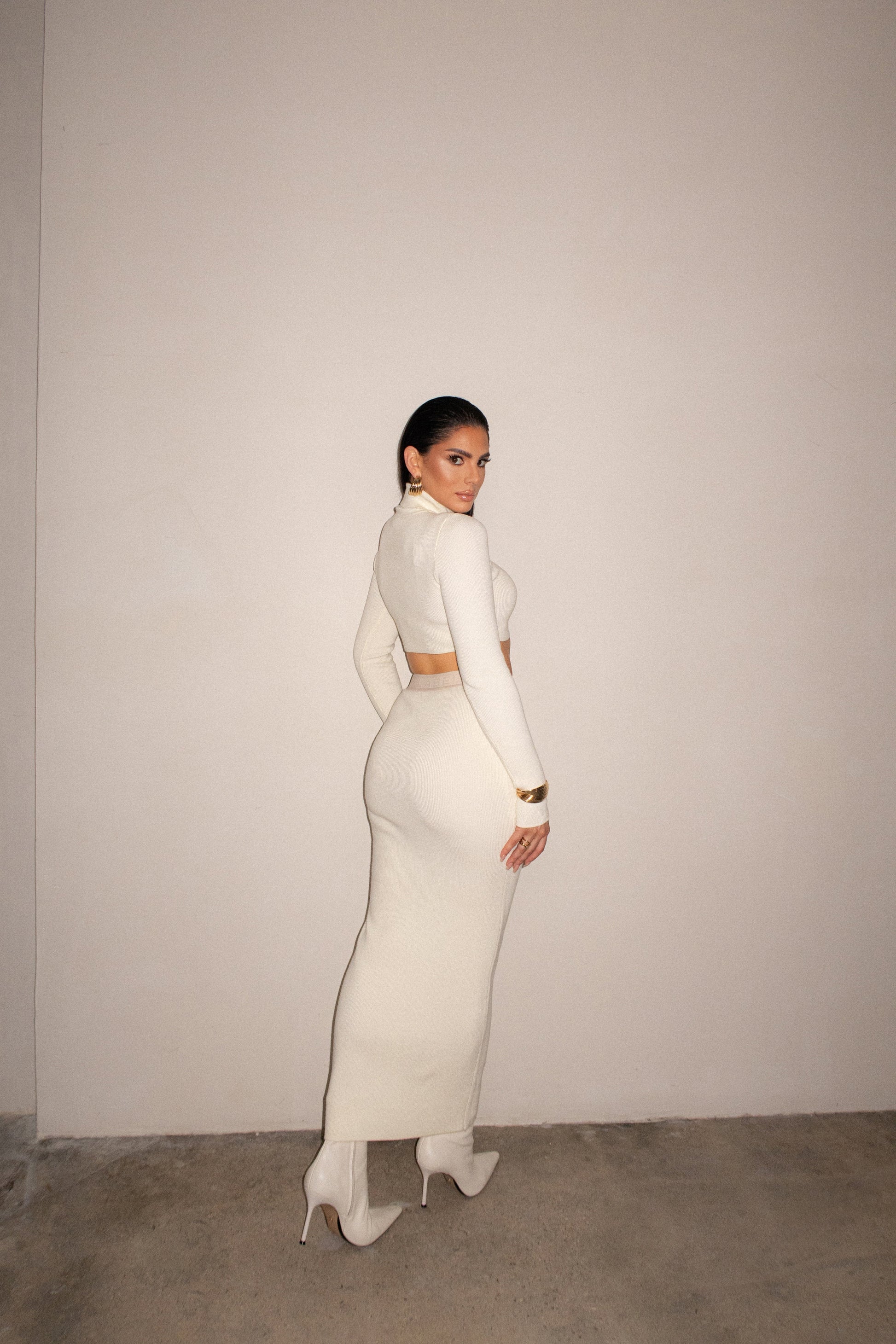 Buttercream Anise Ribbed Skirt Set JLUXLABEL