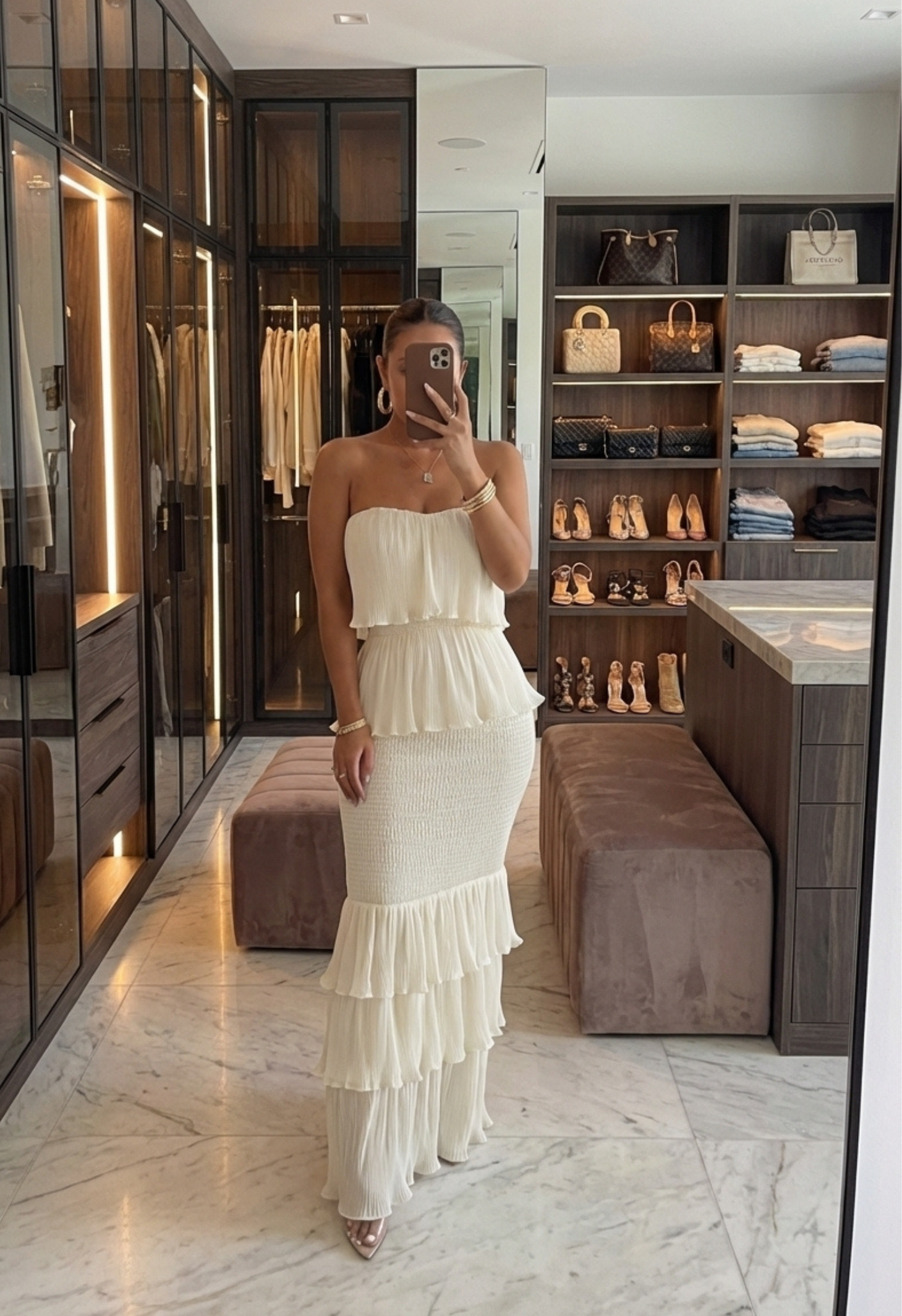 Ivory Casa Blanca Ruffle Dress JLUXLABEL