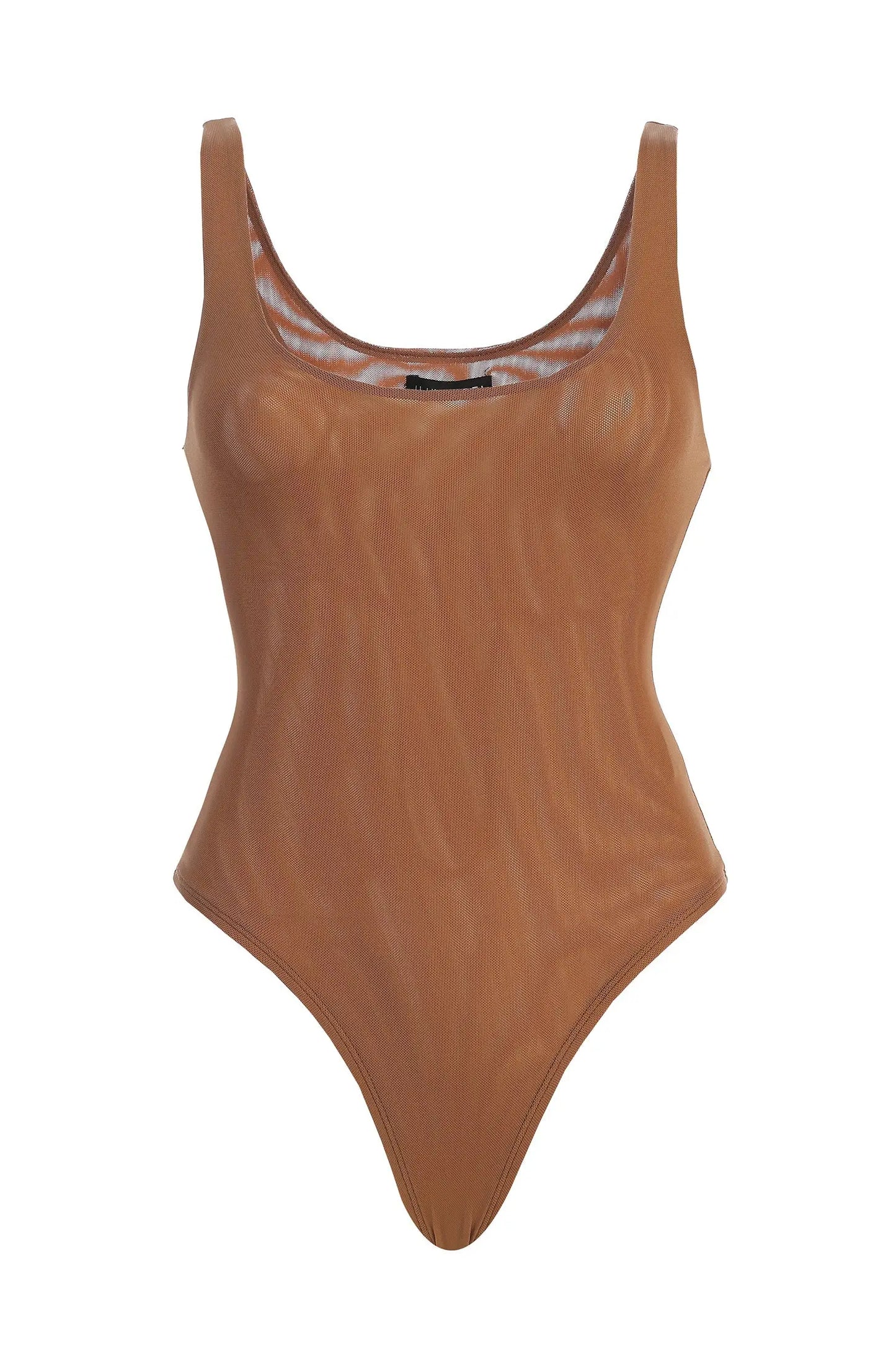 Pecan Mesh Essentials Tank Bodysuit Undergarment JLUXLABEL